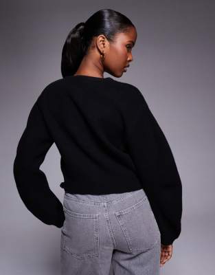 River Island Structured Sleeves Cardigan In Blue