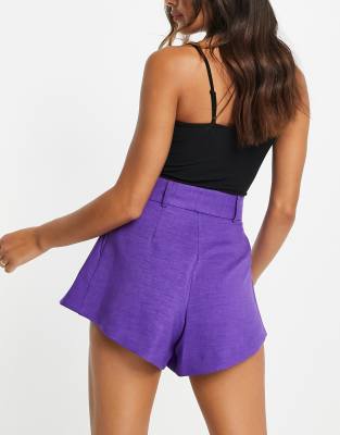 River Island Womens Plus Purple structured shorts - ShopStyle