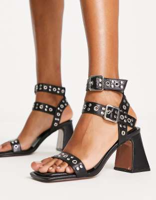 River island block heel hot sale shoes