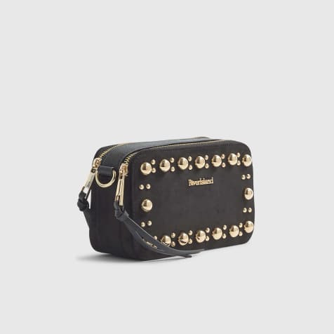 River Island Studded cross body bag in black - view 1