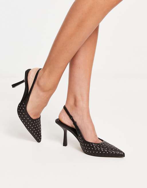 Black pumps best sale with silver studs