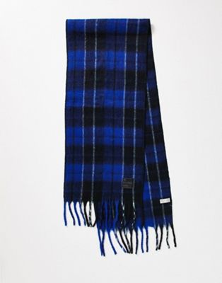 River Island Studio oversized check scarf in blue