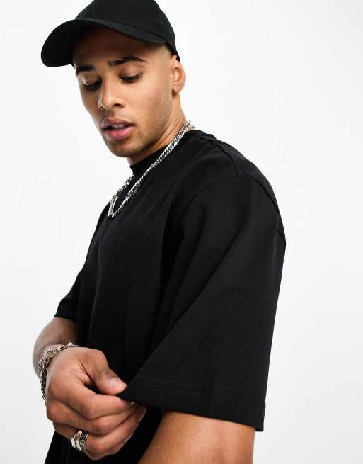 River Island – Studio – Oversized-T-Shirt in Schwarz