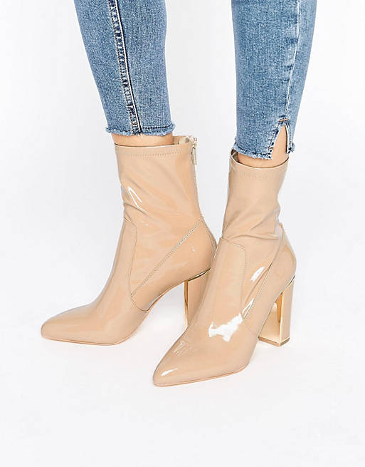 River Island Studio Patent Leather Ankle Boot