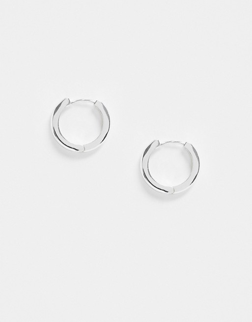 River Island Studio silver plated hoop earrings