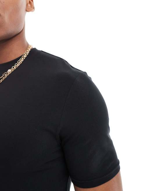 River Island - Studio - Tætsiddende T-shirt i sort, 3 af 4