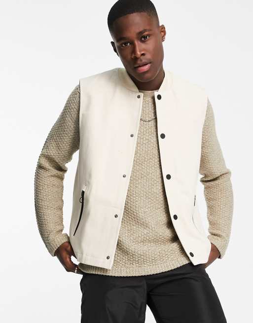 River Island Studio wool gilet in ecru