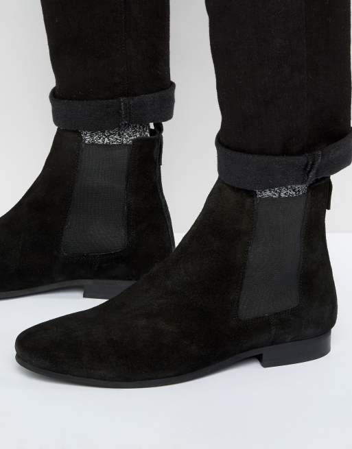 River Island Suede Chelsea Boots In Black | ASOS