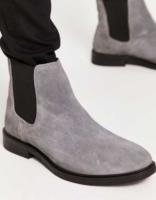 Light grey suede hot sale chelsea boots