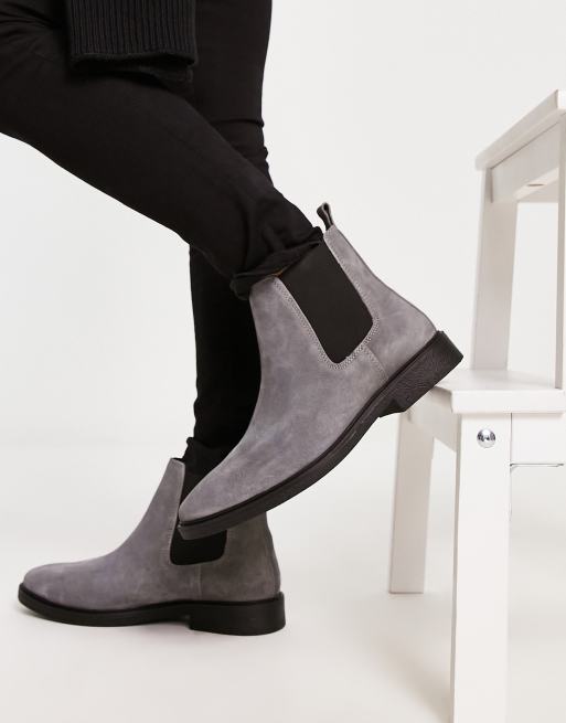 Mens grey hot sale chelsea boots uk