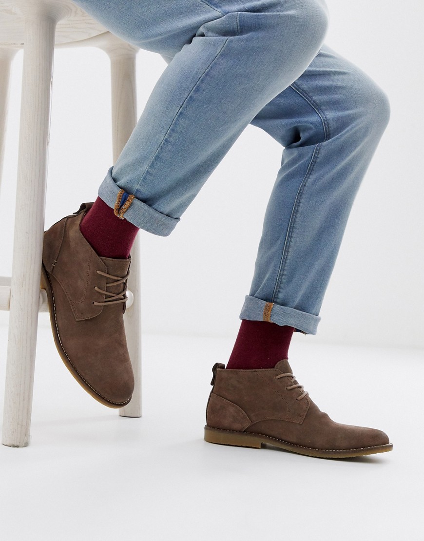 River Island suede desert boot in stone