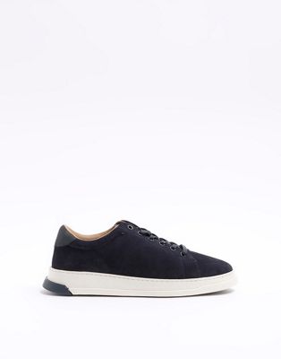  Suede lace up trainers 