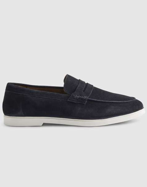 River Island Suede loafers in navy - view 1