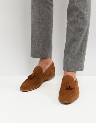River Island Suede Loafers With Tassels In Tan