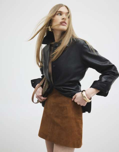 River Island Suede mini skirt in brown / amber - view 1