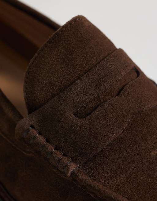 River Island suede penny loafers in brown, 2 of 4