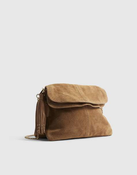 River Island Suede tassel chain shoulder bag in brown - view 1
