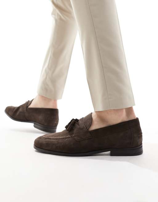 River Island suede tassel loafer in brown | ASOS