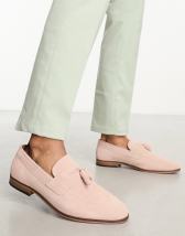 ASOS DESIGN loafers in pale pink suede with natural sole | ASOS