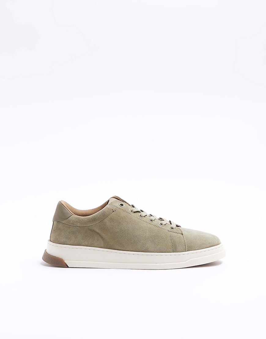 River Island Suede trainers in green - light