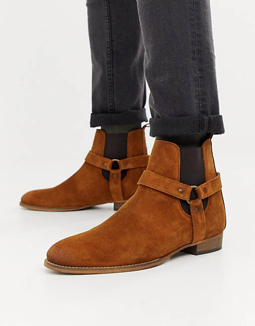 River Island suede western boots in brown | ASOS