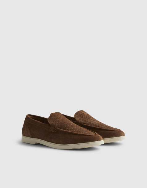 River Island Suede woven loafer in tan - view 1