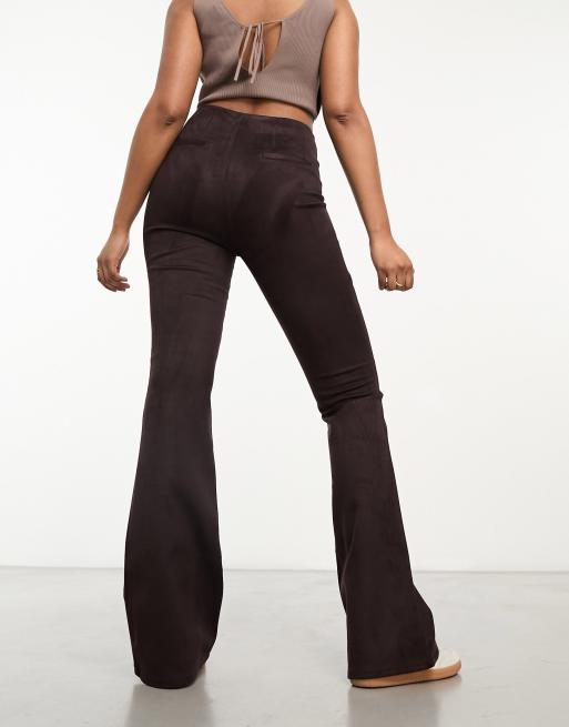 Heartbreak fit and flare cord trousers in chocolate brown