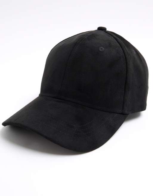 River Island Suedette cap in black, 2 of 3