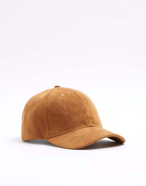 River Island Suedette cap in brown