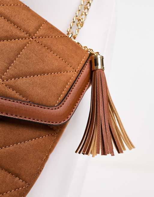 River Island suede cross body bag in brown