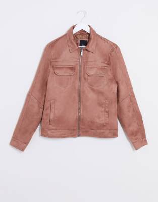 pink suede jacket river island