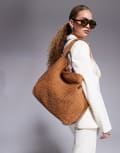 [River Island] River Island suedette woven slouch bag in brown One Size BROWN