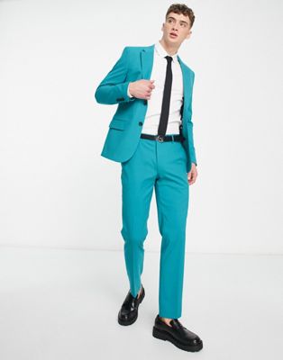 River Island suit jacket in blue - ASOS Price Checker