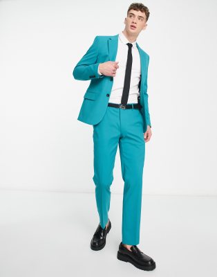 River Island suit jacket in blue - ASOS Price Checker