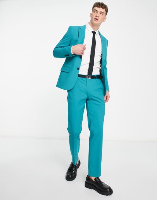 Teal suit 2025 jacket mens