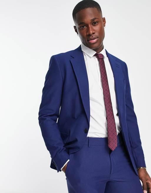 River Island suit jacket in bright blue | ASOS