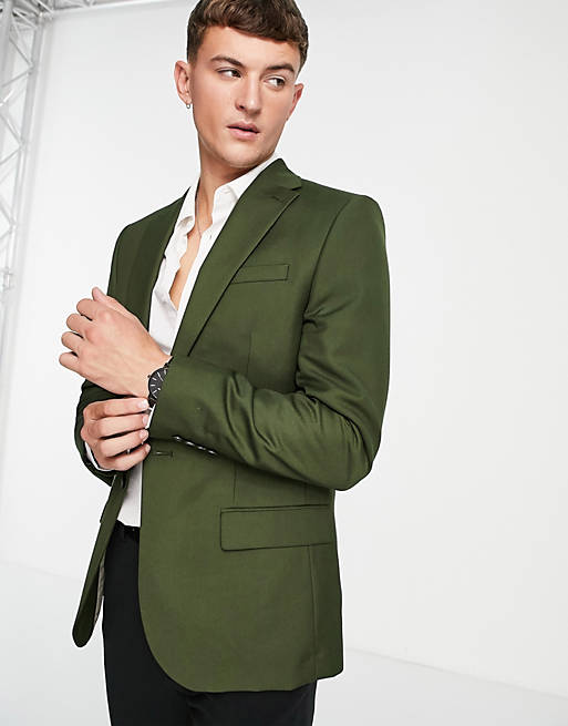 Suits River Island suit jacket in green 
