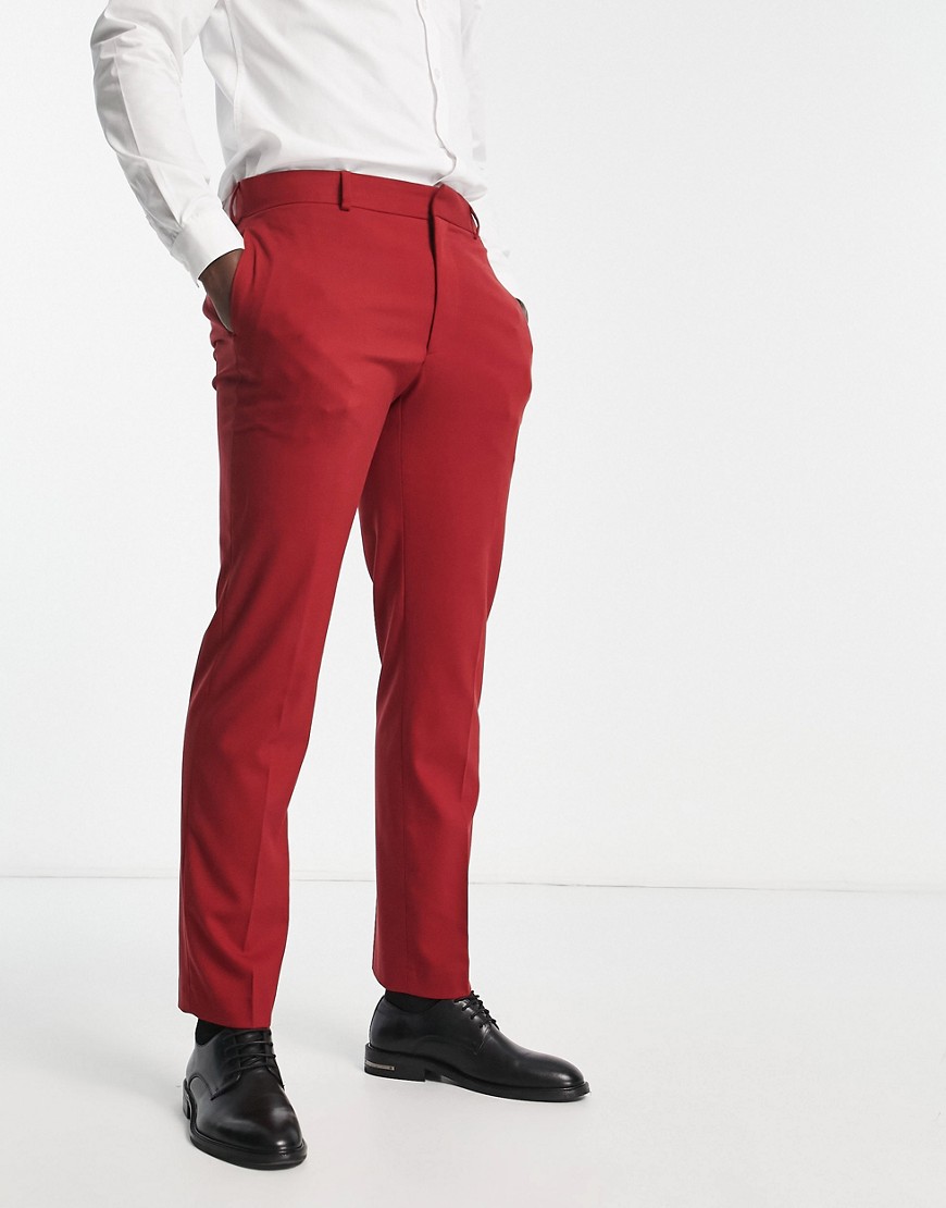 River Island suit pants in red