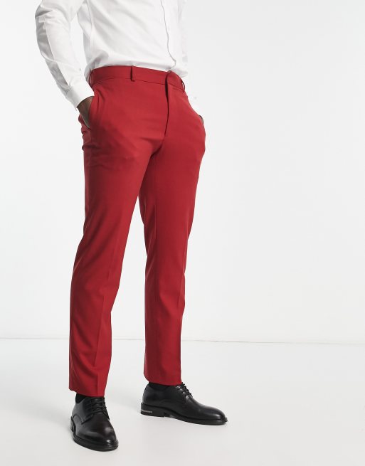 Men Elegant Red Pant, Red Dress Pant, Emerald Dress Pants