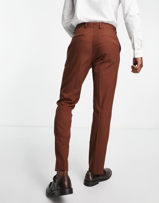 River Island suit pants in rust