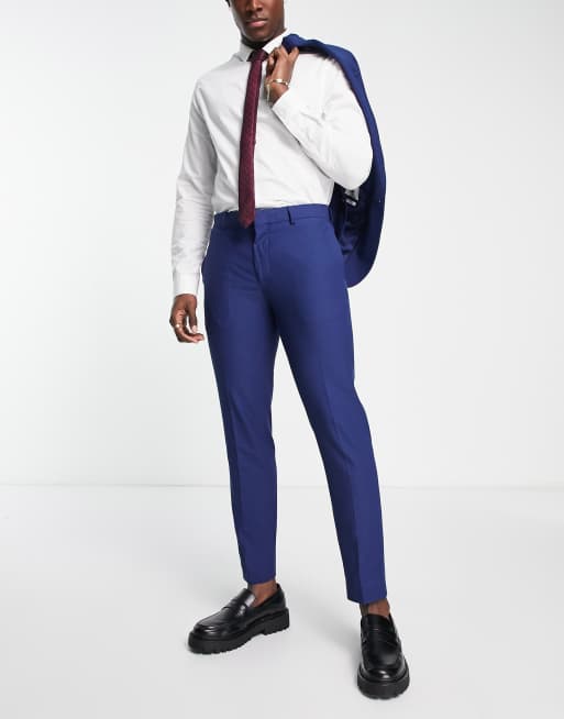 River Island suit trousers in bright blue | ASOS