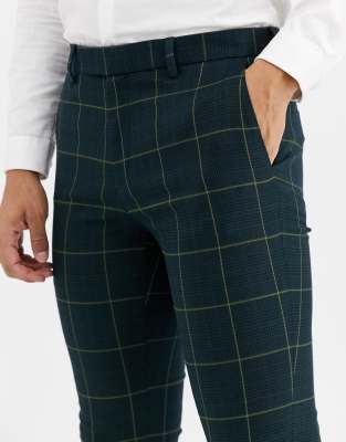 river island green check suit