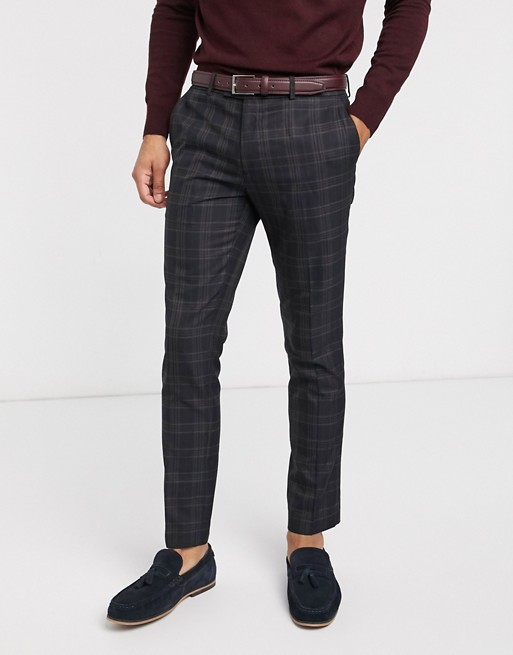 River Island suit trousers in navy check