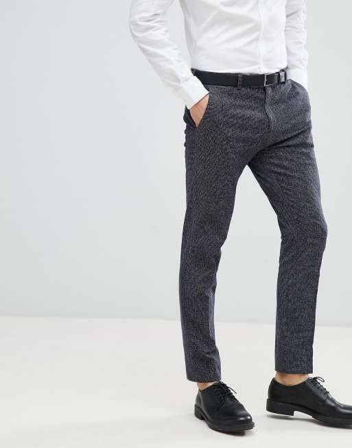 River Island Suit Trousers In Navy 