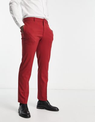River Island suit trousers in red