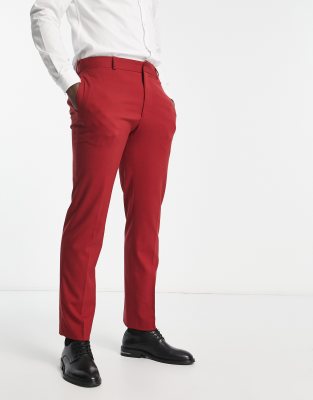 River Island suit trousers in red