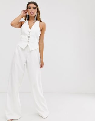 white trouser suit river island