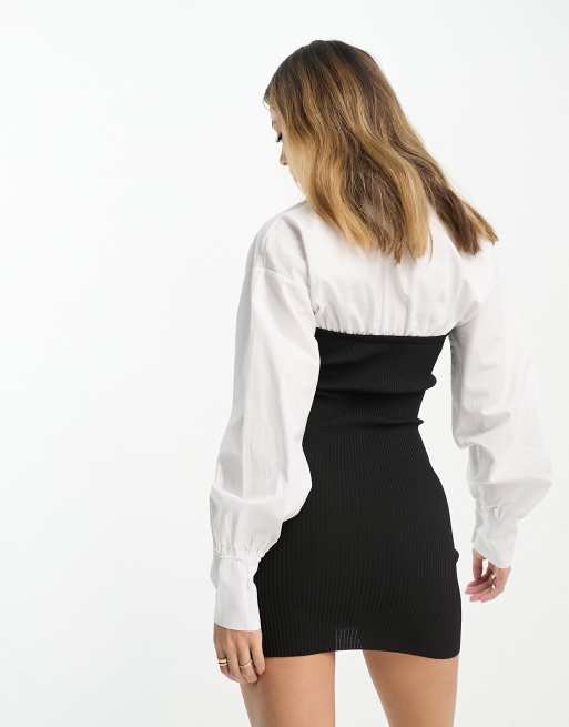 River Island – Sukienka koszulowa z czarnym gorsetem, 4 z 4