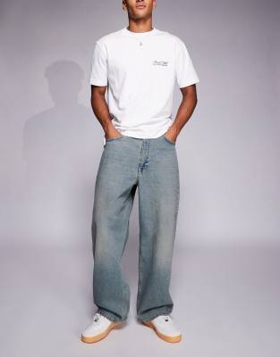 River Island Super Baggy Jeans In Blue