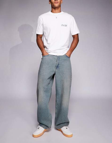 River Island super baggy jeans in lightwash blue